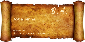 Bota Anna névjegykártya