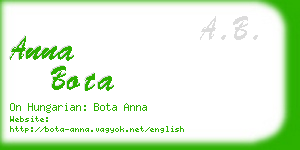 anna bota business card